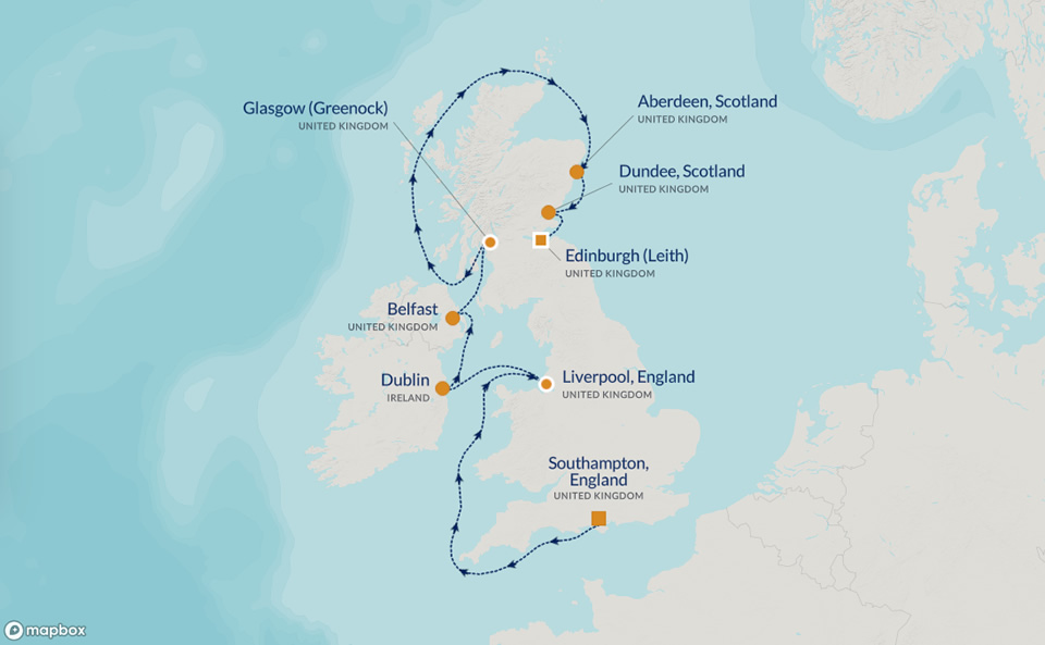 PerryGolf 2025 BRITISH ISLES & 153rd OPEN GOLF CRUISE Map PerryGolf 2025 BRITISH ISLES & 153rd OPEN GOLF CRUISE Map
